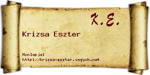 Krizsa Eszter névjegykártya